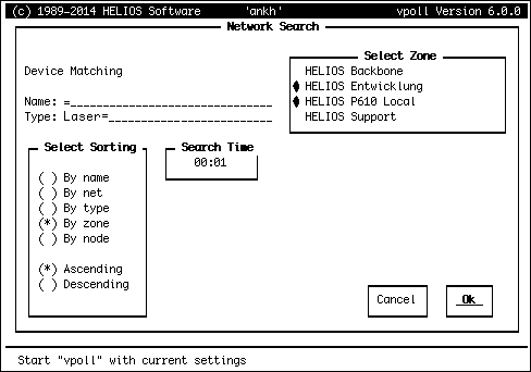 Setting new parameters for “vpoll”