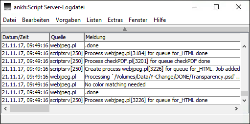 Script Server Logdatei auf dem Host „ankh“