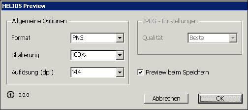 HELIOS Preview: Einstellungen