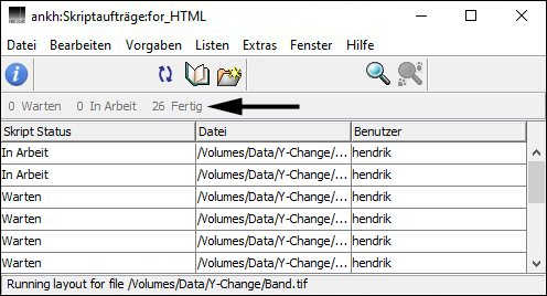 HELIOS Admin Fenster „Skriptaufträge“