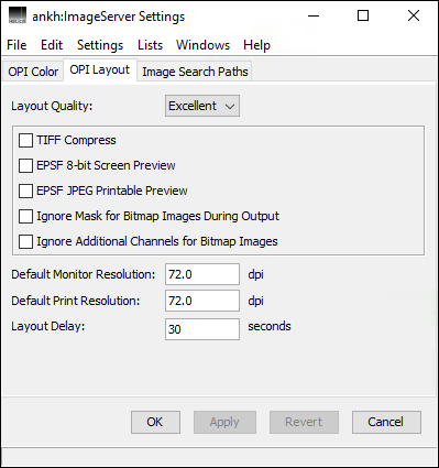 Defining <code>OPI Layout</code> preferences