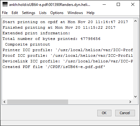 Contents of a printer log file