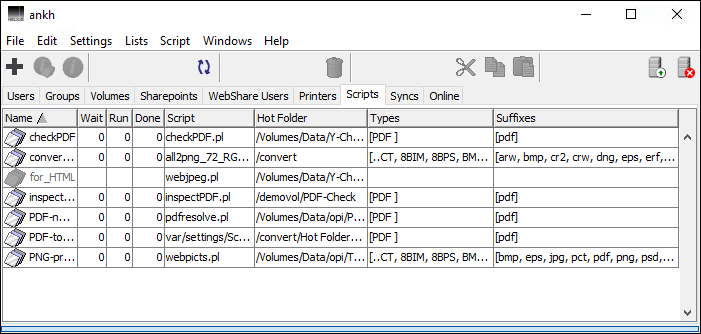 HELIOS Admin <code>Scripts</code> tab