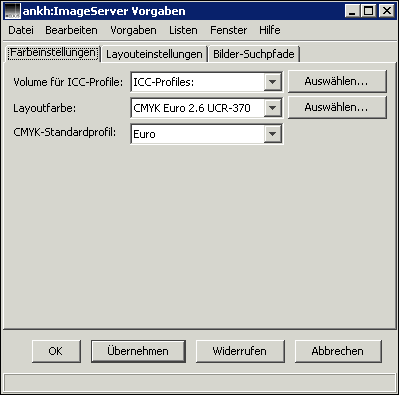 <code>Farbeinstellungen</code> für den OPI-Server festlegen