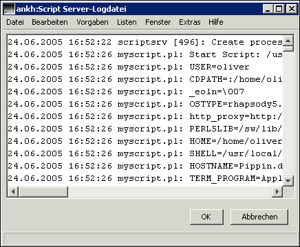 Script Server Logdatei auf dem Host „ankh“