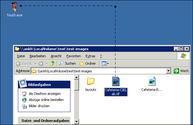 Ein Bild „touchen“