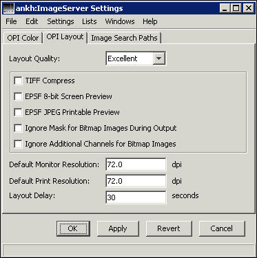 Defining <code>OPI Layout</code> preferences