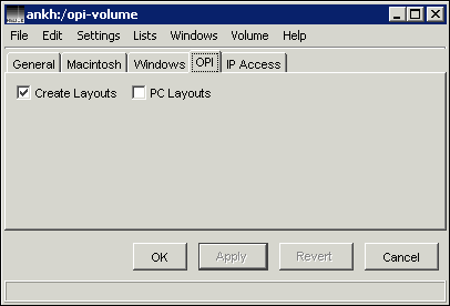 Defining volume-dependent OPI settings