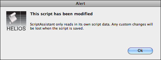 Modified script alert