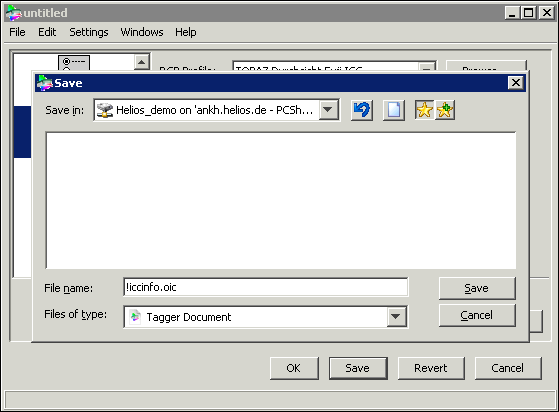 Saving an ICC info file