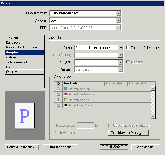 „Ausgabe“ im InDesign-Druckmenü