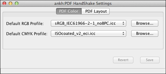 Opening the “PDF HandShake Settings” dialog