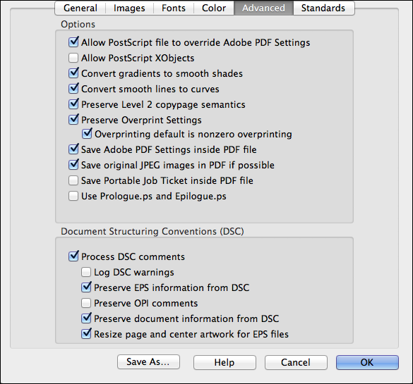 Setting up <code>Advanced</code> settings