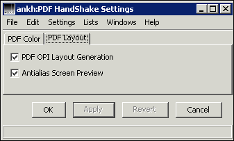 “PDF HandShake Settings” (ImageServer installed)