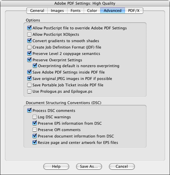 Setting up <code>Advanced</code> settings