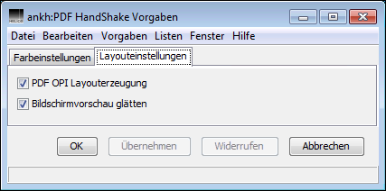 „PDF HandShake Vorgaben“ (ImageServer installiert)