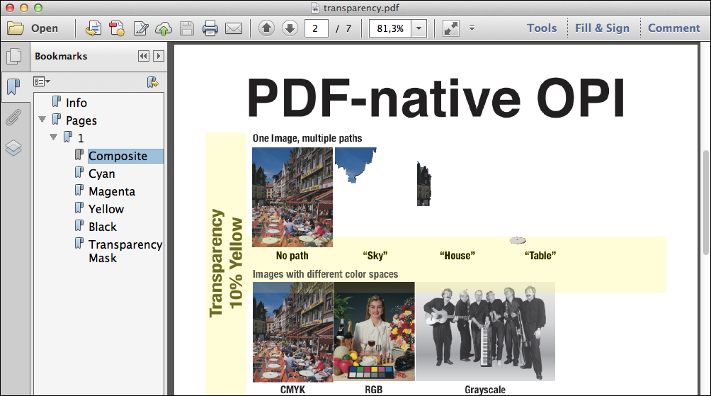 PDF document composite view