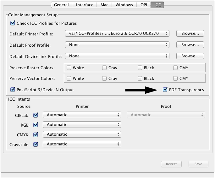 <code>Print Preview</code>
ICC settings