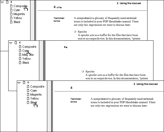 Example of a preview
file with corrupt separations