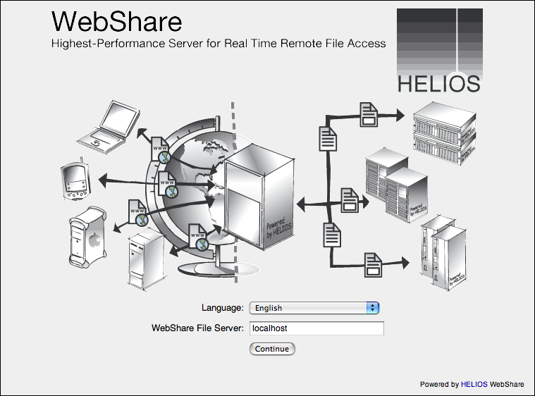 WebShare login window