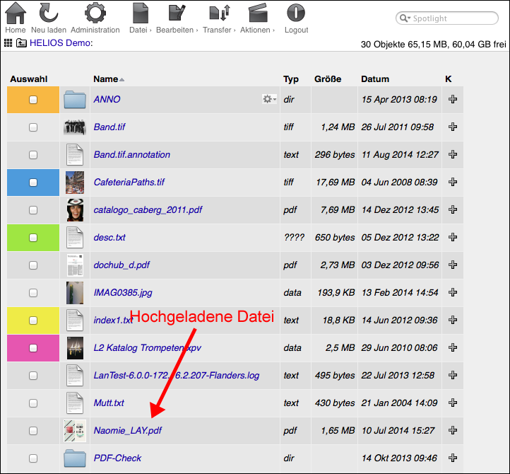 Hochgeladene Datei im WebShare Sharepoint