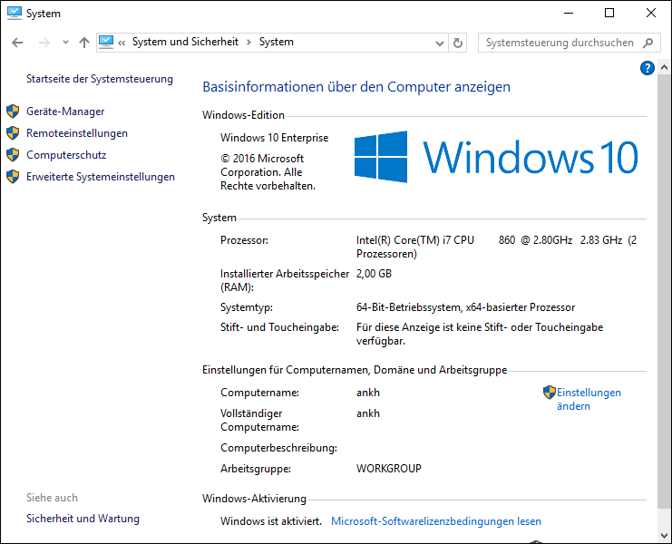 Windows: Computerbeschreibung in den Systemeigenschaften