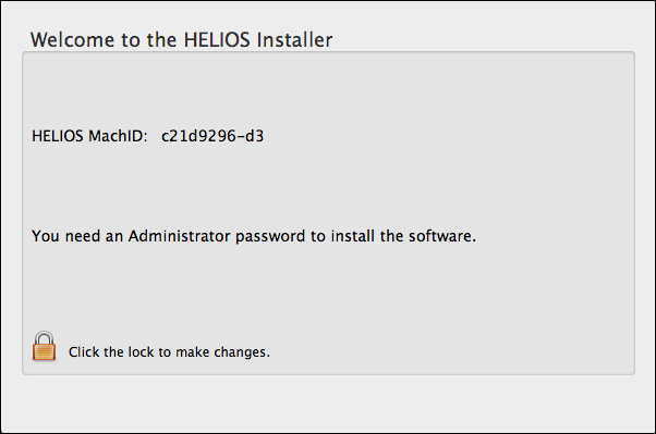 HELIOS Installer (OS X) – Welcome