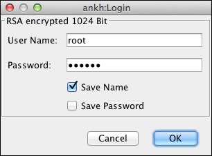 Login dialog (<code>Save Password</code> option available)