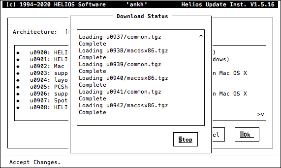 HELIOS Update Installer – Download Status