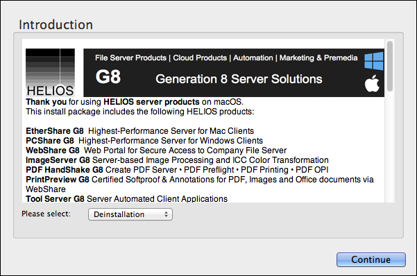 HELIOS Installer (OS X) – Introduction