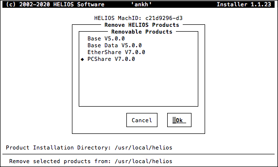 HELIOS Installer – Remove HELIOS products