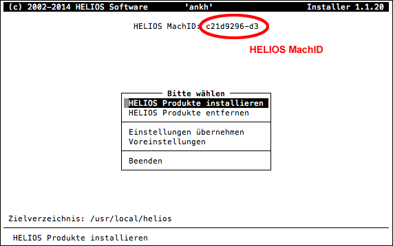 Maschinen-ID des Servers herausfinden