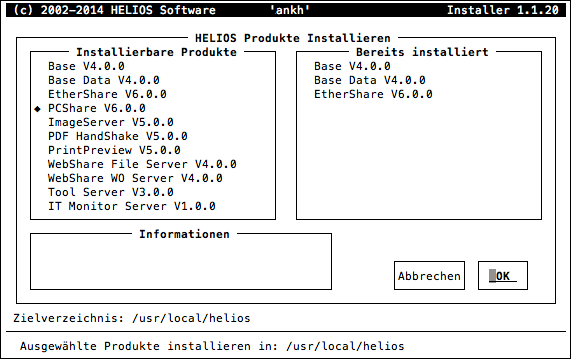 HELIOS Installer
– HELIOS Produkte installieren