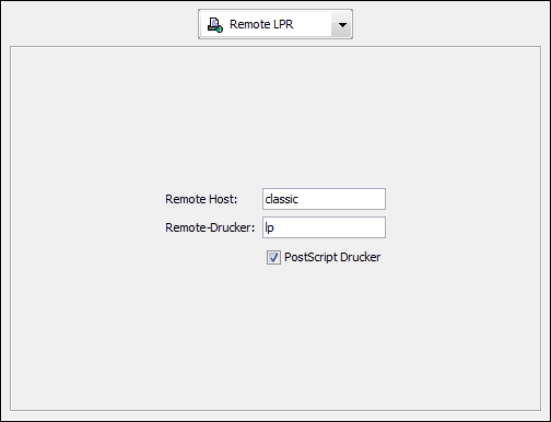 Verbindungstyp <code>Remote LPR</code>