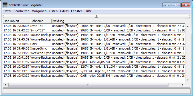 Beispiel einer Sync-Logdatei