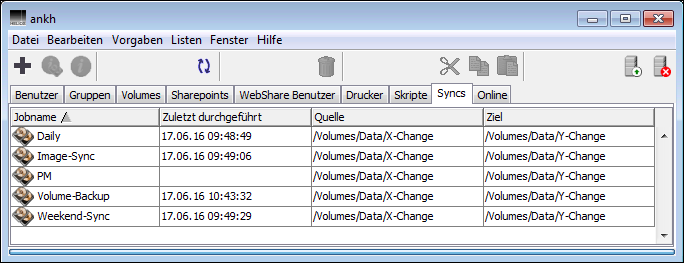 HELIOS Admin – Registerkarte <code>Syncs</code>