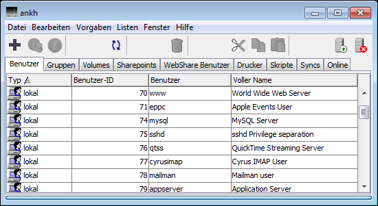 HELIOS Admin – Registerkarte <code>Benutzer</code>