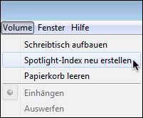 Spotlight-Index eines Volumes neu erstellen