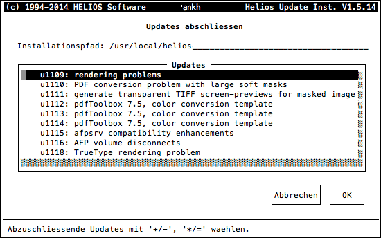 HELIOS Update Installer – Updates abschließen