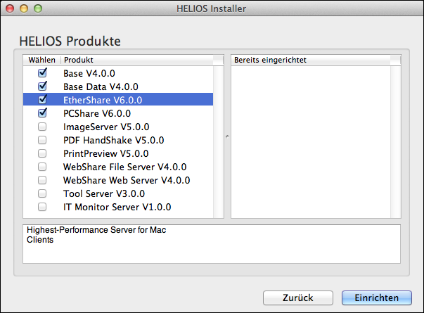 HELIOS
Installer (OS X) – Installierbare HELIOS Produkte