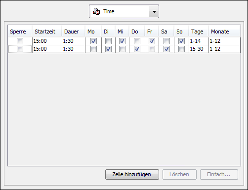 Verbindungstyp <code>Time</code> (Erweitert)