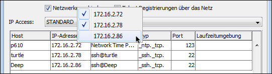 NICs in der Registerkarte <code>MDNS</code> auswählen