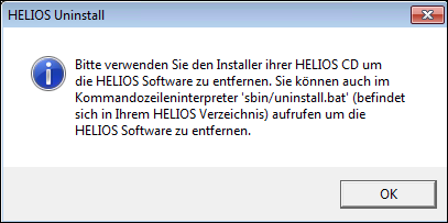 Hinweis zur Deinstallation