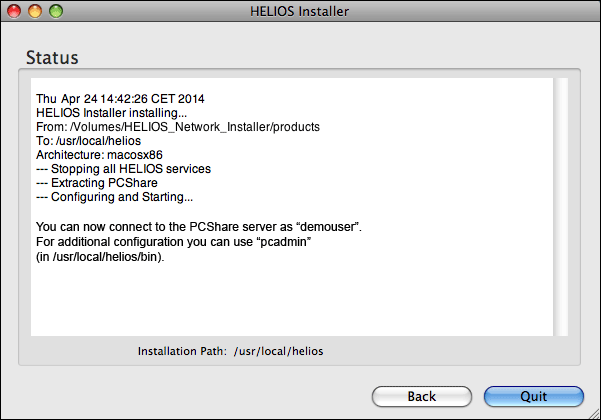 HELIOS Installer – Status