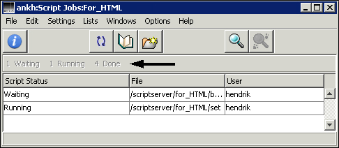 HELIOS Admin “Script Jobs” window