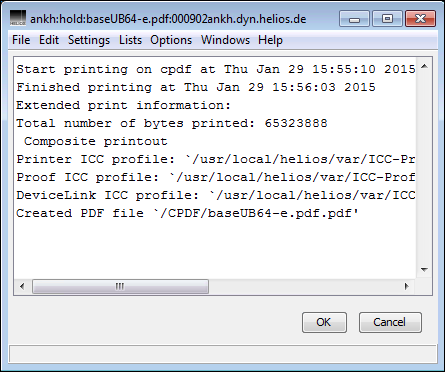 Contents of a printer log file