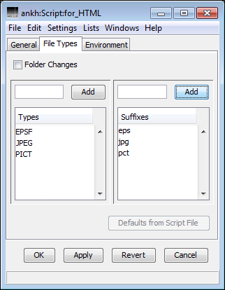 HELIOS Admin “Script” window – <code>File Types</code> tab