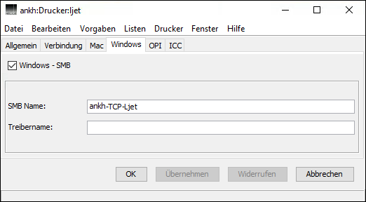 Registerkarte <code>Windows</code> für den Host „ankh“