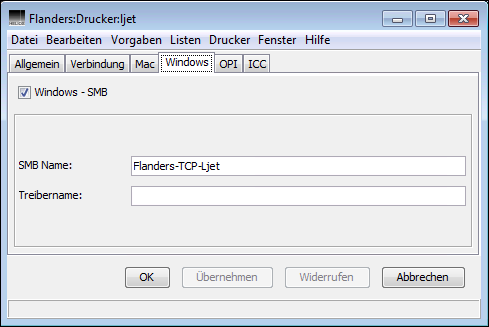 Registerkarte <code>Windows</code> für den Host „Flanders“