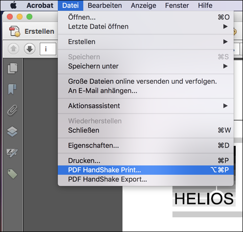Drucken mit „PDF HandShake Print“